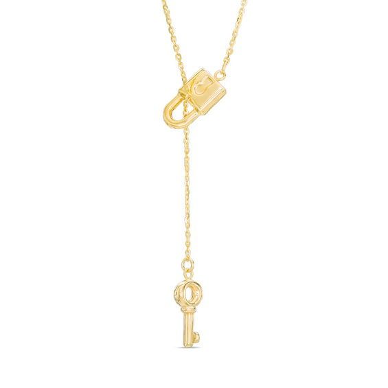 She'll adore the clever look and sweet meaning behind this darling fashion necklace. Created in warm 10K gold, this innovative design showcases an antique key - suspended beneath a slender chain dangle - that threads through the loop of a dainty lock, completing the lariat style. Polished to a bright shine, this 18.0-inch cable chain necklace secures with a spring-ring clasp. Lock And Key Necklace, Zales Zales, Zales Jewelry, Princess Gifts, Boho Chic Necklace, Cable Chain Necklace, Lock Necklace, Jewelry Fashion Trends, Homemade Jewelry