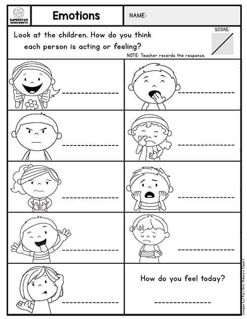 emotions worksheet for kids with pictures and words to help them understand what feelings are