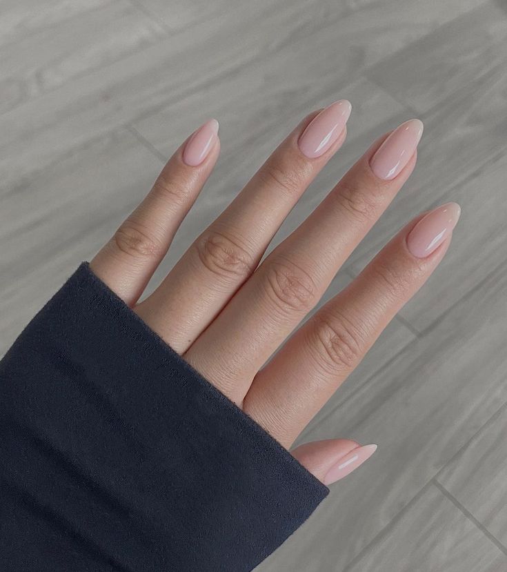 Plain Baby Pink Nails, Simple Baby Pink Nails, Plain Acrylic Nails, Light Pink Acrylic Nails, Almond Nails Pink, Acrylic Nails Almond Shape, Baby Pink Nails, Plain Nails, Light Pink Nails