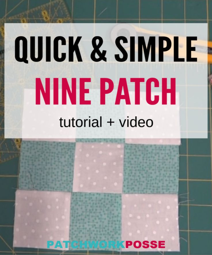 a quilter's block with the words quick and simple nine patch