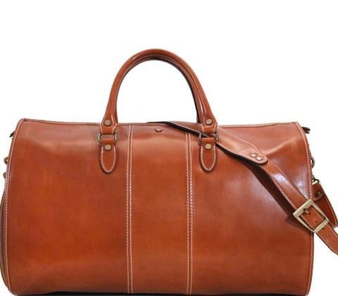 Leather Garment Duffle Travel Bag Floto Venezia in Tempesti front Classic Cognac Travel Bag For Business Trips, Elegant Cognac Duffle Bag For Travel, Classic Cognac Travel Bag For Business, Elegant Brown Duffle Bag With Luggage Sleeve, Classic Cognac Business Travel Bag, Elegant Cognac Travel Bag With Luggage Sleeve, Elegant Brown Duffle Bag With Large Capacity, Elegant Brown Travel Bag With Luggage Sleeve, Elegant Leather Travel Bag For Trips