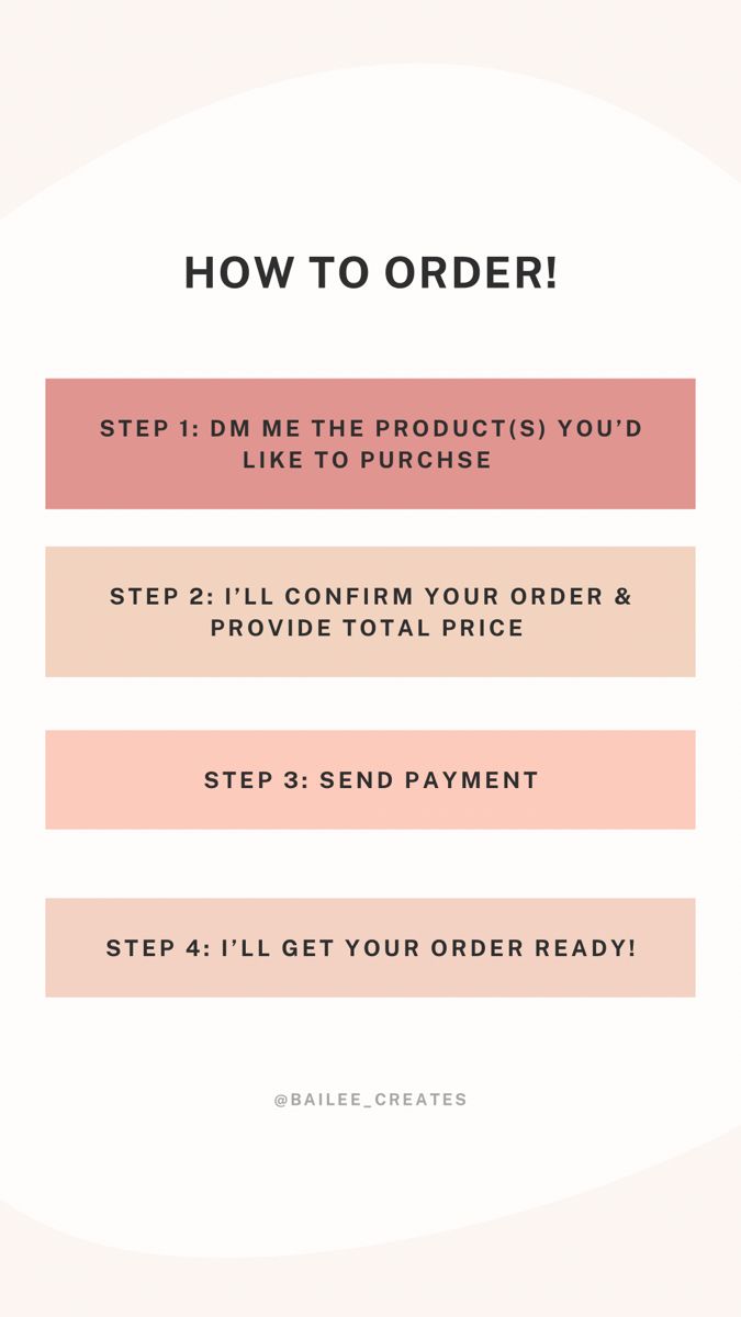 the order form for an online store is shown in pink and white, with text that reads