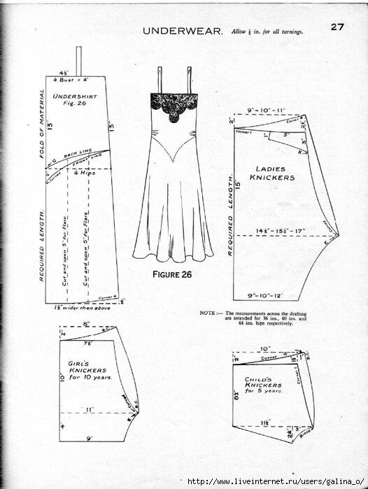 the pattern for an underdrewn dress is shown