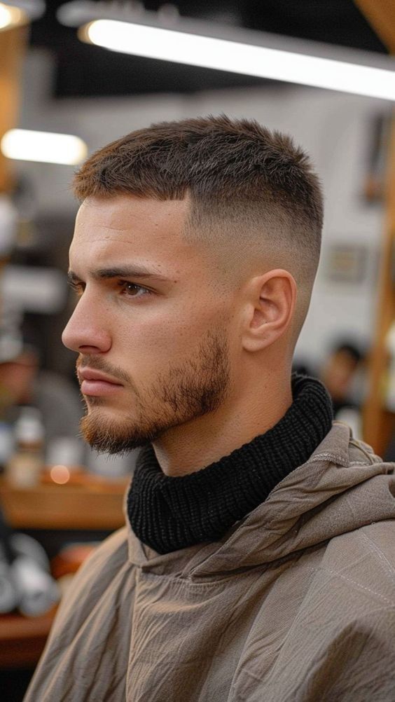 Men’s Modern Hairstyles, Mid Fade Crewcut, Skin Fade Short On Top, High Fade Short Hair Men, Short Hair Skin Fade, Men’s High Fade Buzz Cut, Crew Haircut Men, Short Skin Fade Haircut Men, Undercut Short Hair Mens