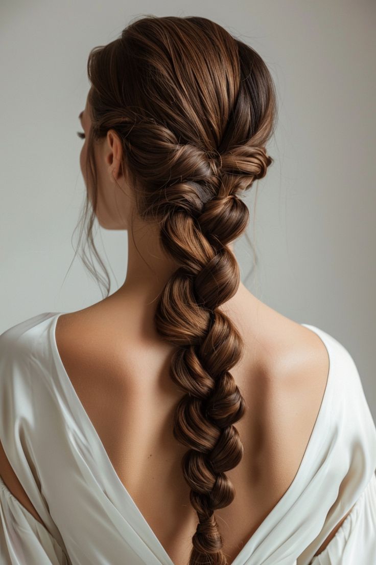 Discover the versatility of long hair with stunning braided hairstyles. From classic French braids to intricate fishtails, there's a braid technique for every skill level and preference. Elevate your look effortlessly with a loose waterfall braid or a tousled crown braid, adding a carefree yet chic touch to your style. These versatile hairstyles are perfect for any occasion, infusing instant bohemian charm into your overall ensemble. Wedding Braid For Long Hair, French Braids Wedding Hair, Braid For Party, Hair Braid For Wedding, Long Hair Braid For Wedding, Long Hair Braided Updo, Long Plated Hair, Elegant Bubble Braid, Loose Braided Hair