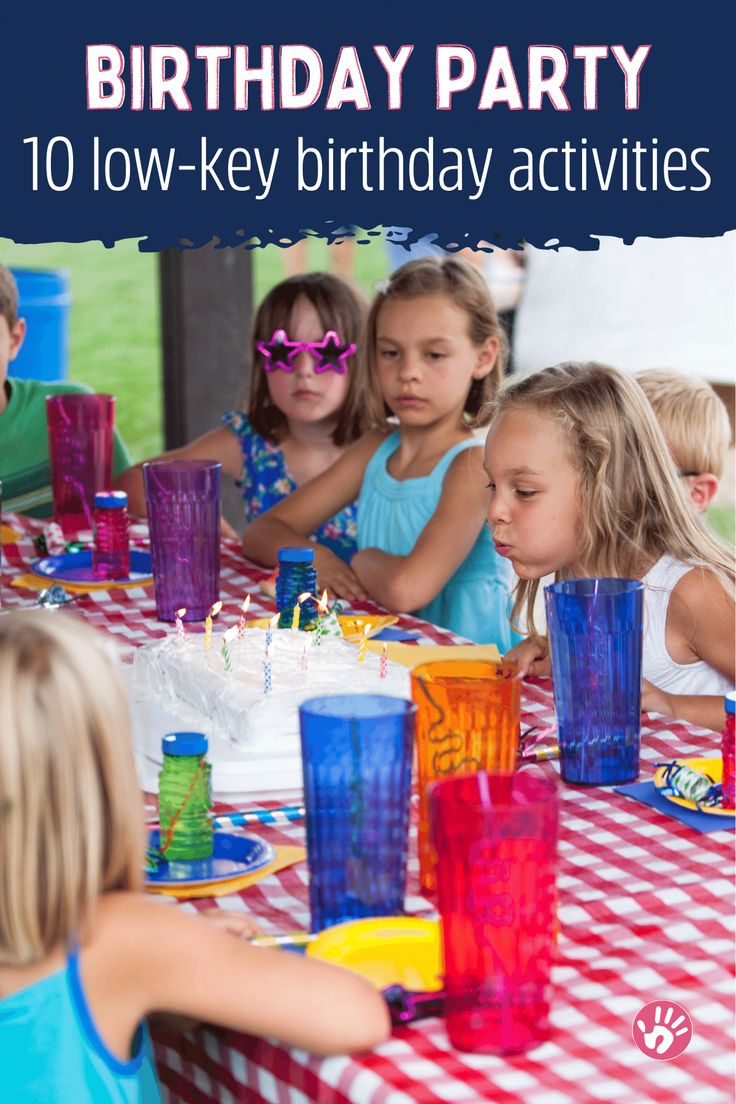 kids sitting at a table with birthday party supplies and the words happy birthday party 101 low - key birthday activities