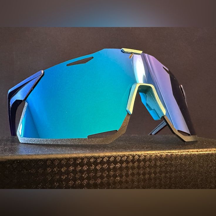 Brand New Sports Sunglasses With Hard Case And Exchangeable High Definition Lenses. Functional Blue Sunglasses For Outdoor, Blue Shield Sunglasses With Uva Protection For Sports, Functional Blue Shield Sunglasses With Mirrored Lenses, Blue Shield Sunglasses With Uva Protection For Outdoor Activities, Modern Blue Shield Sunglasses For Outdoor Activities, Blue Functional Sports Sunglasses, Outdoor Blue Anti-reflective Shield Sunglasses, Blue Polarized Shield Sunglasses For Outdoor, Blue Polycarbonate Sunglasses For Sports