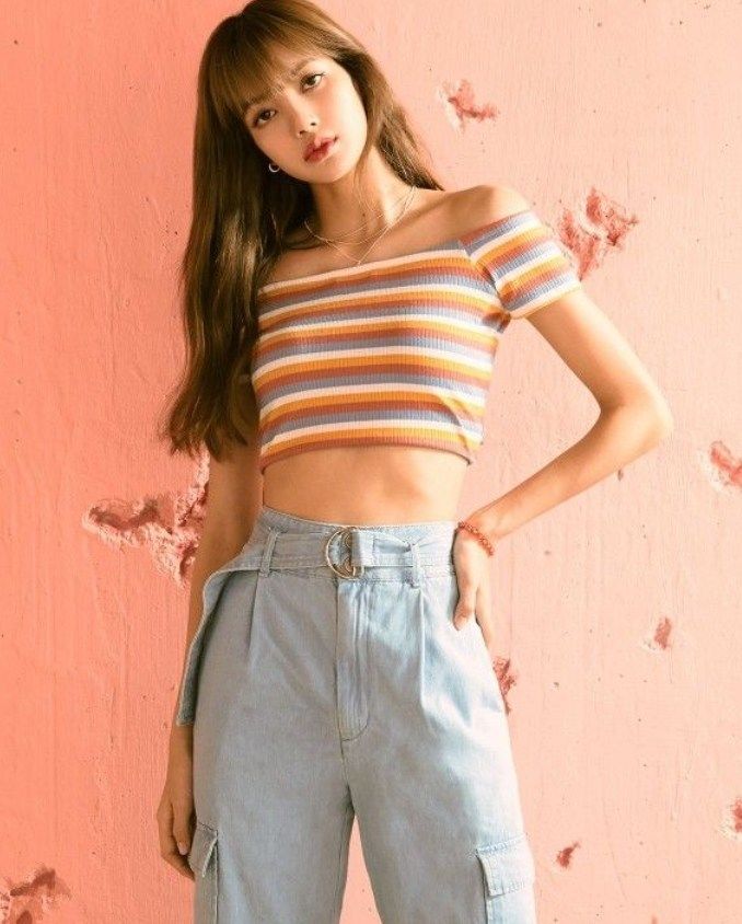 BlackPink Lisa Style  BlackPink Lisa Fashion  BlackPink Lisa Clothing  BlackPink Lisa Outfit  Kpop Style  Kpop Fashion  Kpop Clothing  Kpop Outfit  #FashionChingu #BlackPink #Lisa #BlackPinkOutfit #LisaOutfit Lisa Outfit, Lisa Fashion, Orange Outfits, White Jean Skirt, Dance Style Outfits, White Lace Crop Top, Lisa Manoban, Black Fleece Jacket, Chic Summer Outfits