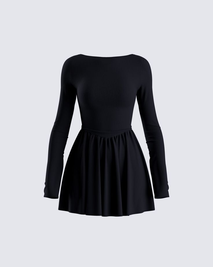 Taking it back to the basics 🖤 Constructed from stretch jersey, and complete with long sleeves, and an open back - this simple black mini dress is the perfect staple for all occasions  😚 Dress Png, Off Shoulder Mini Dress, Black Off Shoulder, Sequin Mini Skirts, Black Mini Dress, Black Long Sleeve Dress, Basic Dress, Sequin Mini, Pink Mini Dresses