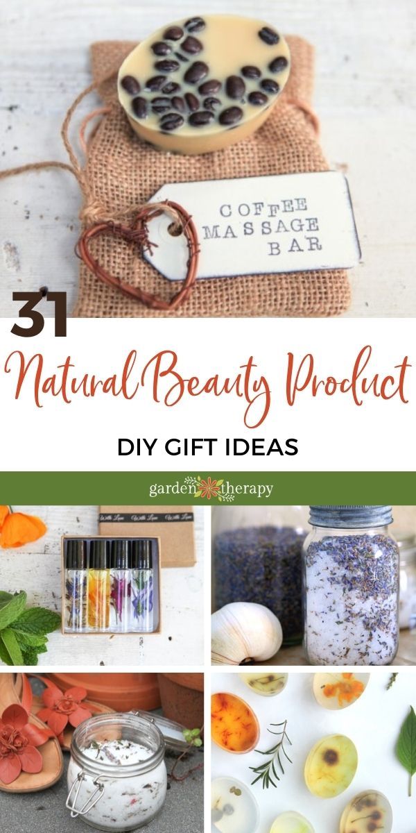 natural beauty product gift ideas with text overlay that reads, natural beauty product diy gift ideas