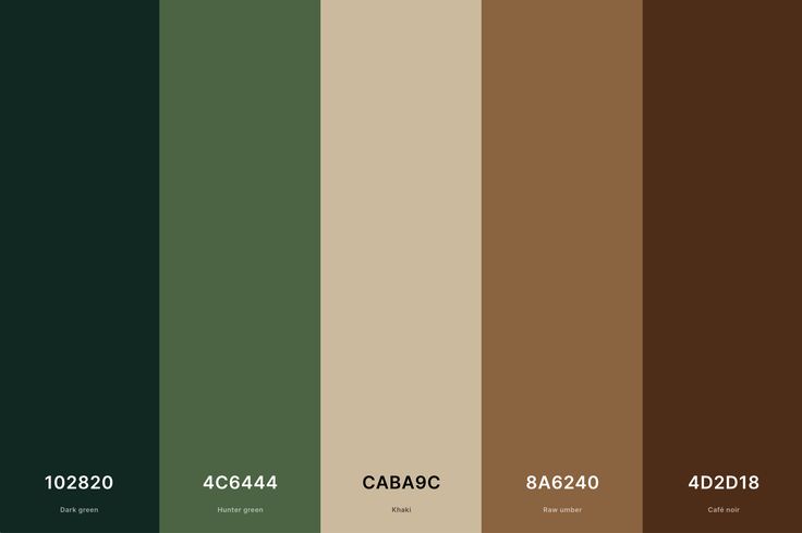 the color palette is brown and green