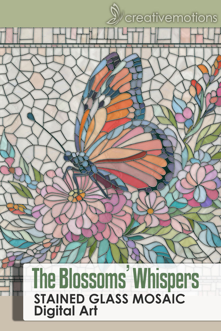 the blossoms whispers stained glass mosaic digital art book by creative creations is available for pre - order