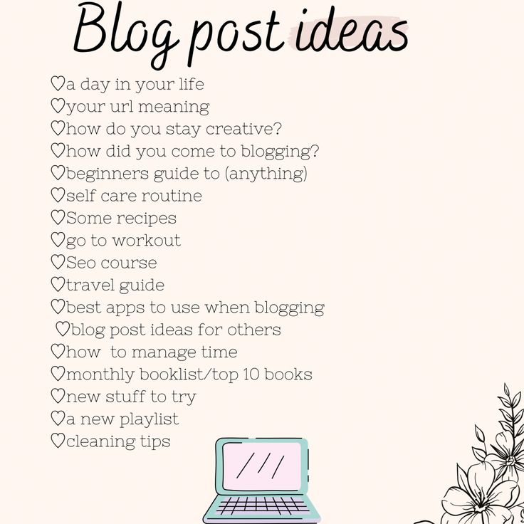 a pink and white poster with the words blog post ideas