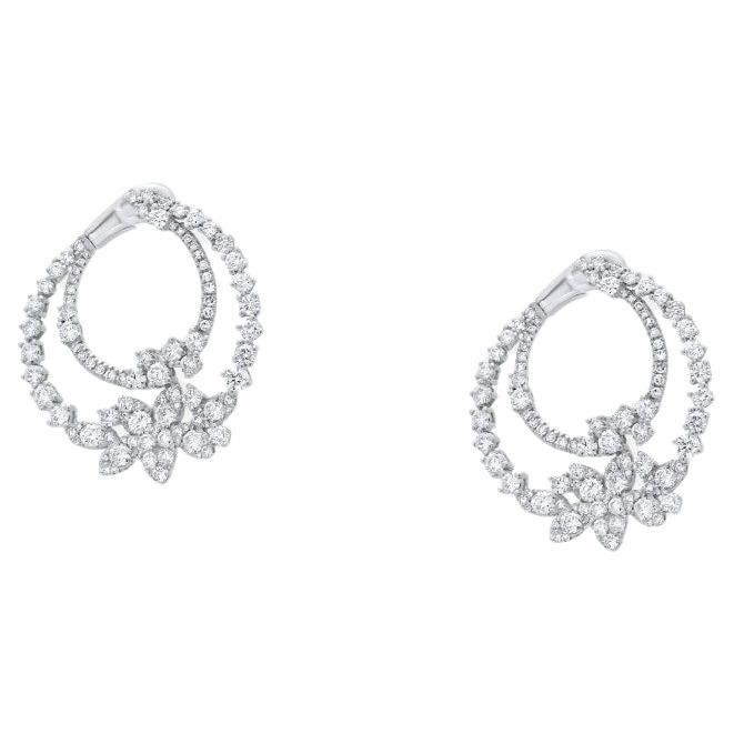 Diamond Crescent Earrings 18 Karat White Gold 3.75 CTW F Color VS Clarity Diamonds Genuine White Diamonds - Very Beautiful & Sparkly Designer Diamond Jewellery, Crescent Earrings, Jeweled Earrings, Black Beaded Jewelry, Expensive Jewelry, Lovely Jewellery, Bangles Jewelry, Girls Jewelry, White Diamonds