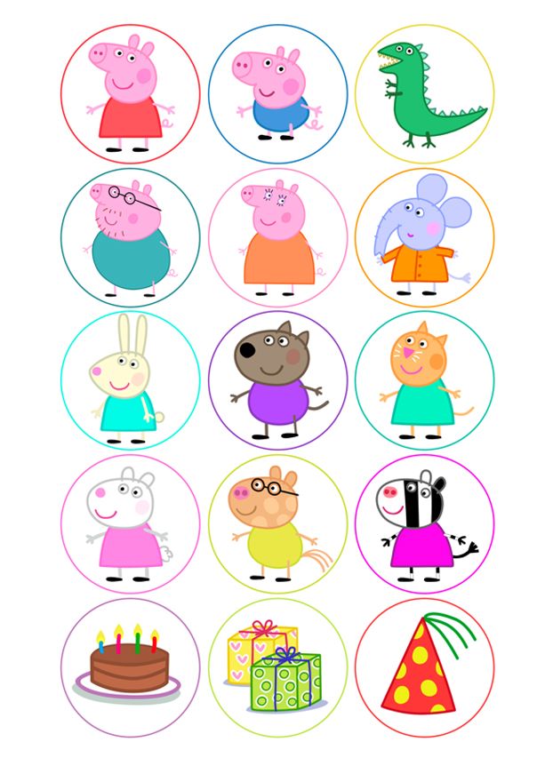 peppa pig birthday cupcake toppers