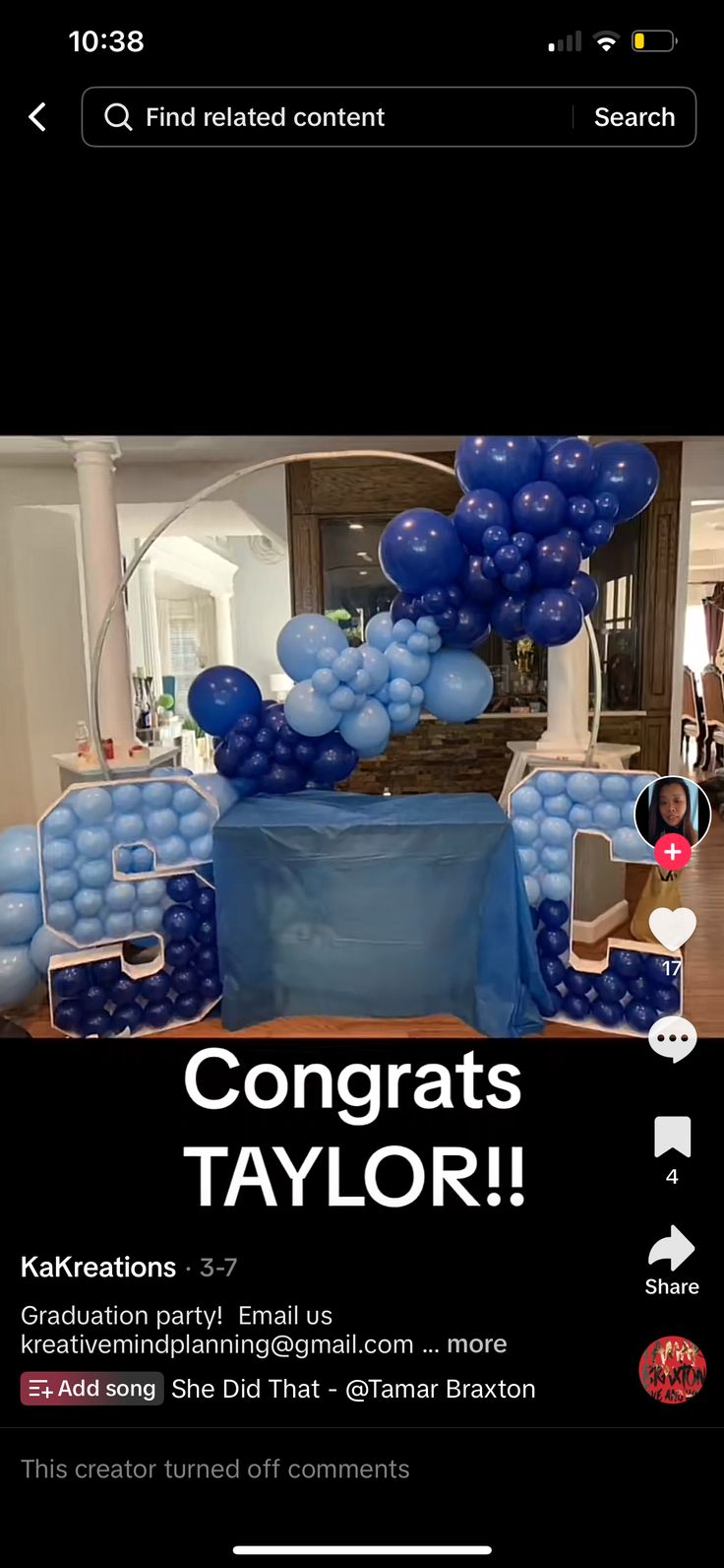 balloons are arranged in the shape of letters that spell out congrats and taylor