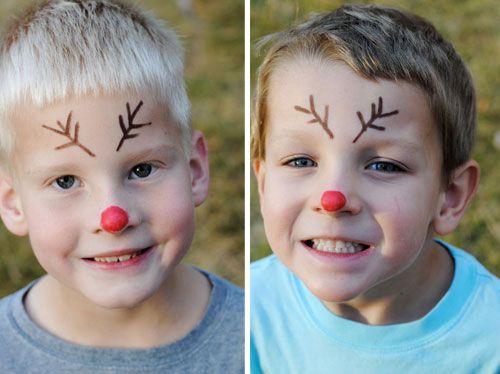 Sven Inspired Reindeer Games for Frozen Fun Quick Christmas Face Painting, Painting Ideas Elephant, Reindeer Face Paint, Halloweenský Makeup, Christmas Face Painting, Reindeer Games, Face Painting Easy, Reindeer Face, Winter Face