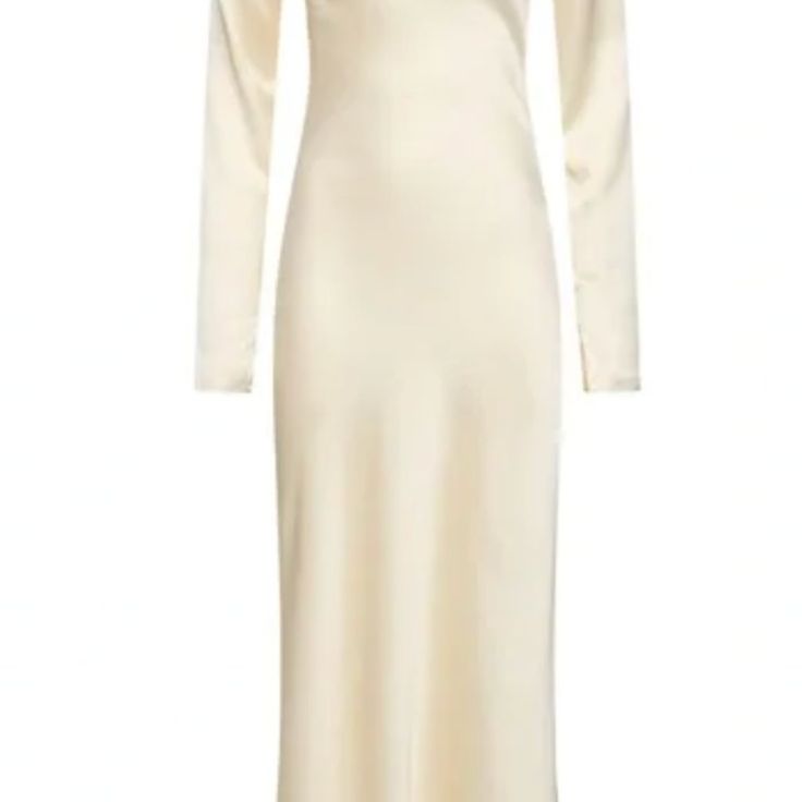 Never Worn! Selling Because Need A Different Color Chic Cream Midi Dress For Wedding, Chic White Full-length Dress, White Satin Dress With Bias Cut, White Satin Full Length Dress, Elegant White Full-length Dress, White Satin Bias Cut Dress, Elegant Cream Gown For Wedding Night, White Satin Maxi Dress For Formal Occasions, Chic Full-length Evening Dress For Wedding