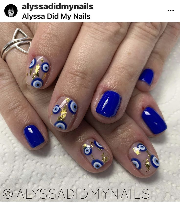 Eye Of Horus Nails, Channukah Nails, Croatia Nails, Aries Nails, Evil Eye Nails, Mauve Nails, Silver Glitter Nails, Natural Nail Designs, Witchy Nails