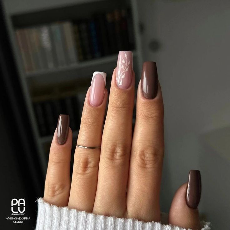 Classy Brown Nails, Thanksgiving Nails Fall, November Nails, October Nails, Simple Gel Nails, Girly Acrylic Nails, Work Nails, Fall Acrylic Nails, Classy Acrylic Nails