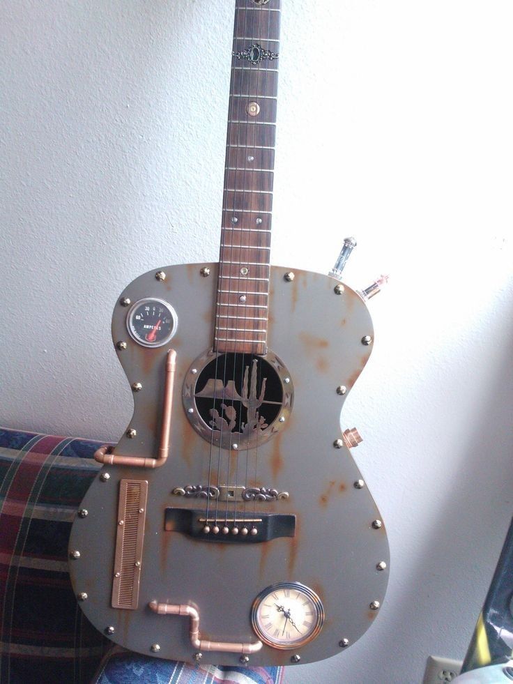 a guitar made out of some kind of metal