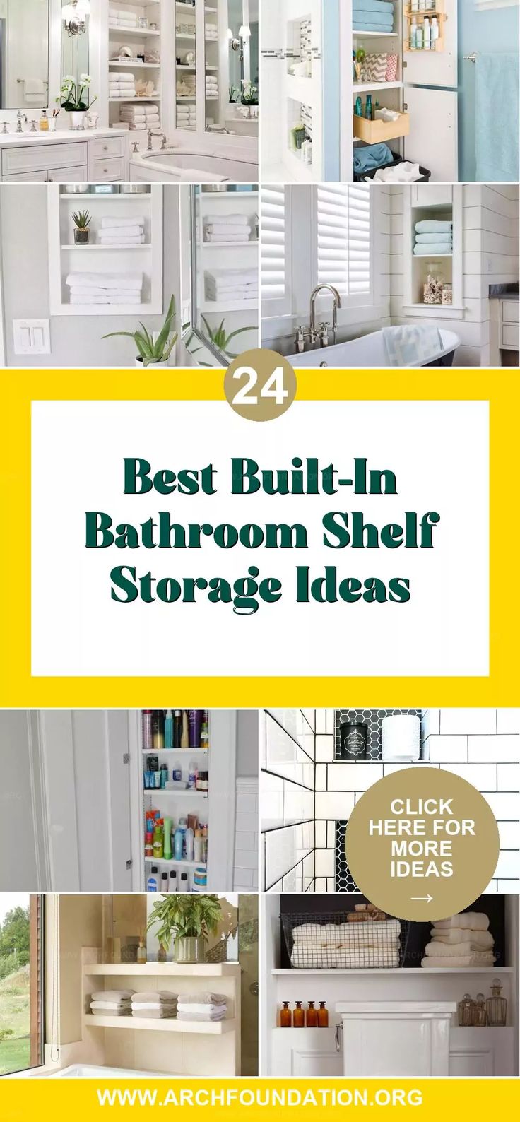 the best built in bathroom shelf storage ideas