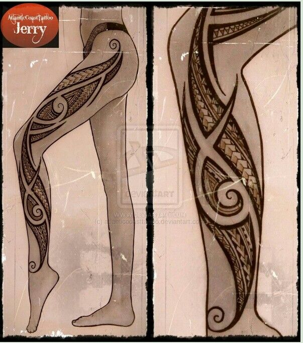 two pictures of different designs on the legs and leg, one with an intricate design