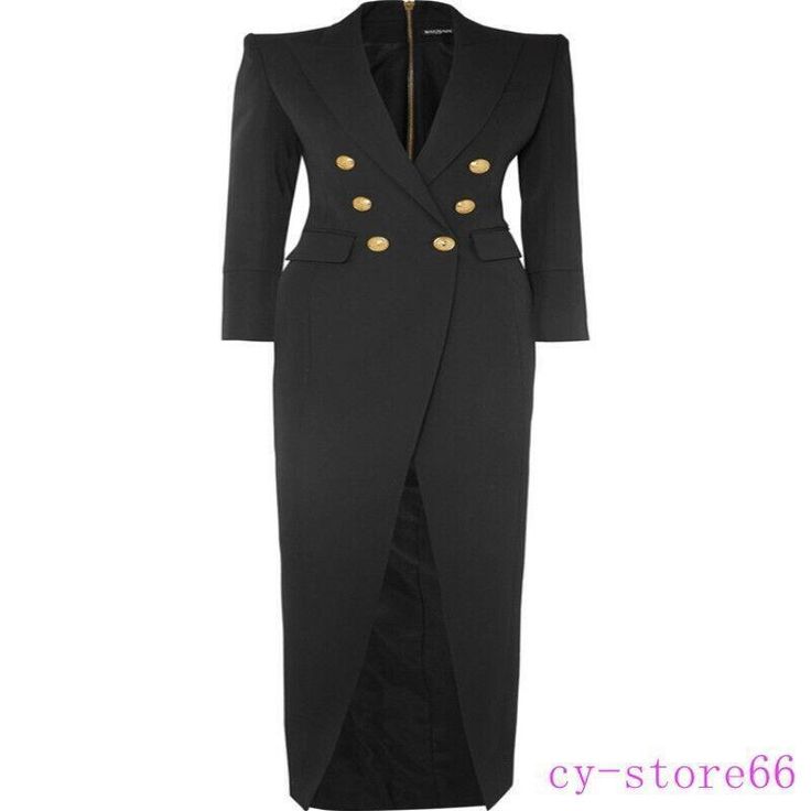 2024 New Fashion Womens Ladies Female Girls Overcoats Outwears Spring Women's V Neck Double Breasted Business Elegant Long Suit Dress Full Length Coat Autumn Clothes  Specifications:  Material :   Size:US XXXS XXS XS S M L XL /Asian XS S M L XL XXL XXXL The Tag of The clothes you received  is Marked as Asian Size(Eg : if you Ordered US L=Asian XXL,the tag is XXL) China size is one or two size smaller than US Size please Better note me your height and weight ,Bust in the order Women Size  (Clothes) height(CM) Weight(KG) US XXXS=Asian XS 145-150 40-45 US XXS=Asian S 150-155 45-50 US XS=Asian M 155-160 50-55 US S=Asian L 160-165 55-60 US M=Asian XL 165-170 60-65 US L=Asian XXL 170-175 65-70   Country Delivery Time Note United States 8-20 work days not received 30 days Contact me refund Canada Maxi Blazer, Gucci Coat, Double Breasted Dress, Dress Couture, Office Dresses For Women, Gown Black, Long Bodycon Dress, Maxi Dress Formal, Blazer Dress