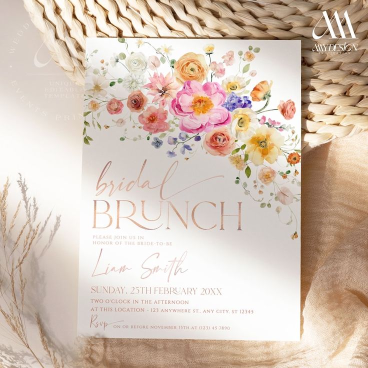 an elegant bridal brunch party with flowers on it