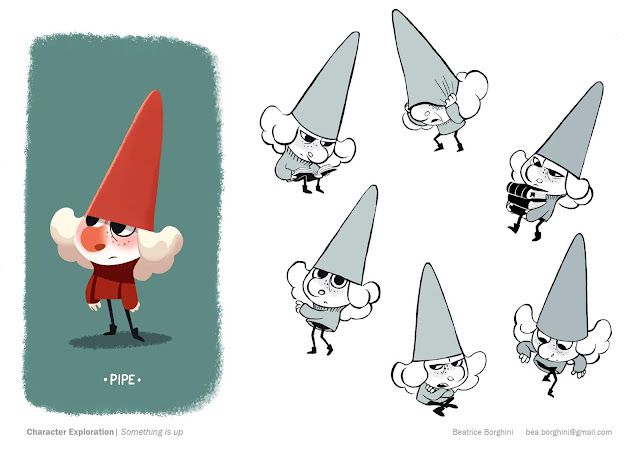 some cartoon characters with different hats on their heads