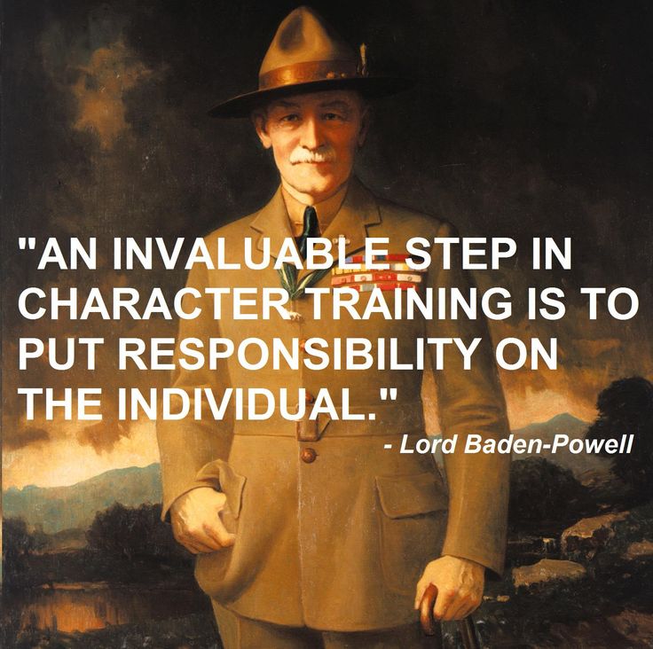 a quote from lord baden - powell on the work of camp life is worth six months of historical teaching in the meeting room