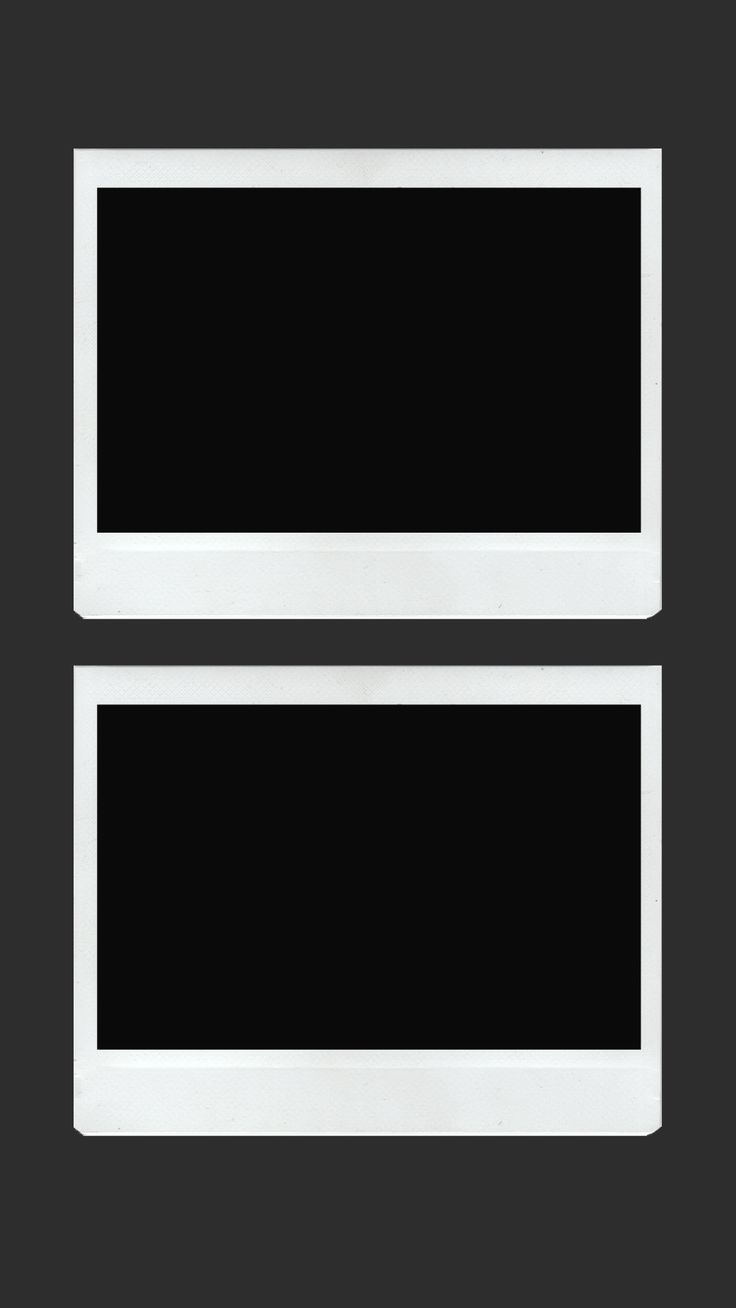 two white frames on a black background