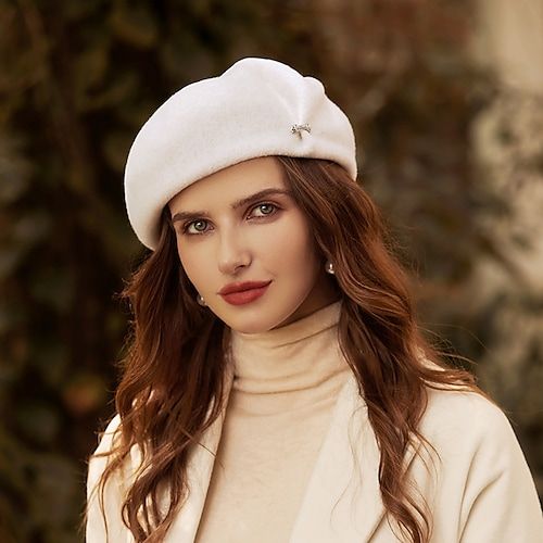 Category:Hats; Embellishment:Sparkling Glitter,Pure Color; Gender:Women's; Quantity:1pc; Theme:Head,Wedding; Style:Elegant,Simple; Hats Category:Beret Hat; Occasion:Horse Race,Wedding,Tea Party,Ladies Day; Material:100% Wool; Head Circumference:58; Front page:WE; Shipping Weight:0.07; Listing Date:09/24/2021; Head Circumference: Painter Hat, Hat Beret, Wedding Tea, Melbourne Cup, Wool Berets, Beret Hat, Scarf Hat, Wool Hat, Kentucky Derby