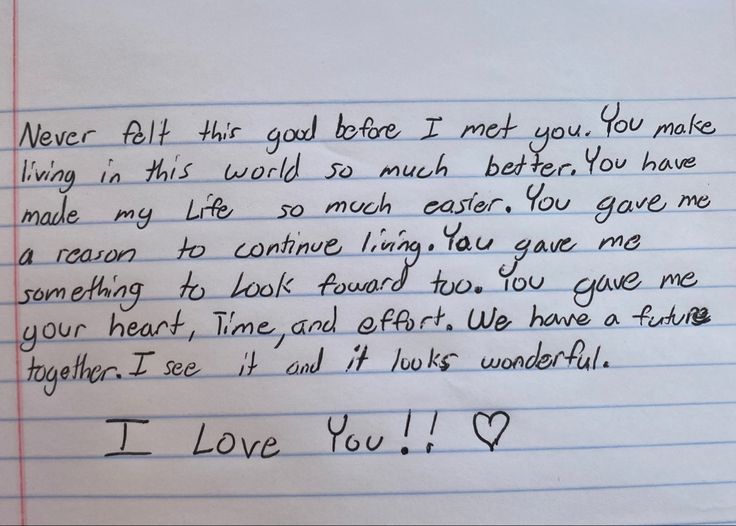 a note written to someone about love