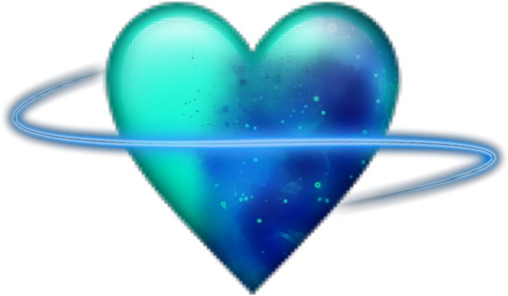 a blue heart with an angel halo around it