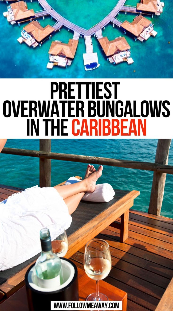 Prettiest Overwater Bungalows in the Caribbean Overwater Bungalow All Inclusive, Best Tropical Vacations, Overwater Villa, Europe Beaches, Kid Friendly Resorts, Travel Caribbean, Belize Resorts, Tropical Vacations, Cheap Vacation