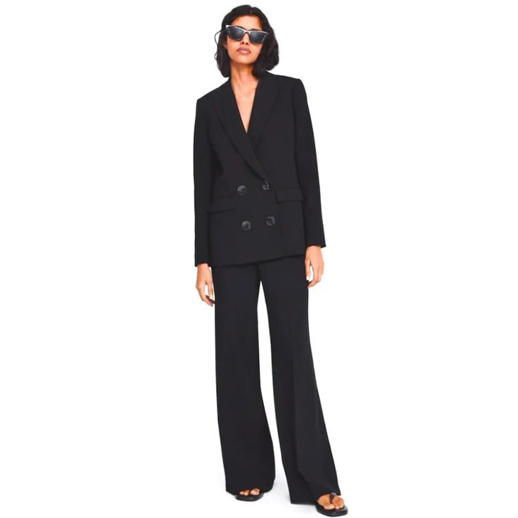 Zara Double Breasted Blazer Black Ref. 8175/878 Smoke Free/ Pet Free Reasonable Offers Welcome Zara Formal Fall Pantsuit, Chic Black Fall Suits, Chic Black Suits For Fall, Zara Notch Lapel Pantsuit For Work, Black Fall Pantsuit For Office, Elegant Zara Pantsuit For Fall, Black Single Breasted Pantsuit For Fall, Black Fall Office Pantsuit, Chic Zara Pantsuit For Work