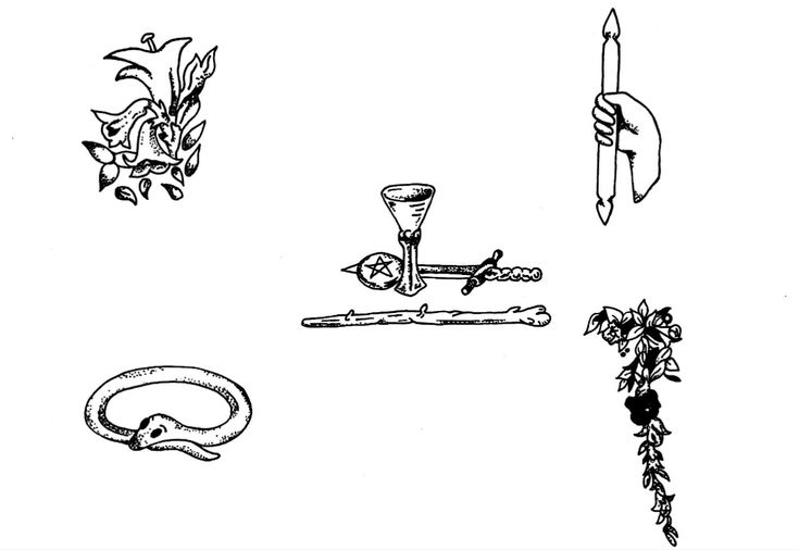 an ink drawing of various items from the past, including knives and other things that are on display