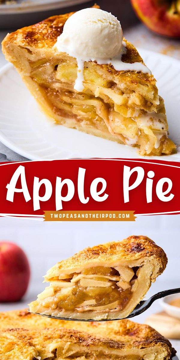 Apple pie is the quintessential fall dessert, and this is the best apple pie recipe. It has a flaky, buttery crust that is easy to make. The filling is a blend of tart and sweet apples that are tossed with warm spices. Serve with a scoop of vanilla ice cream! Skillet Apple Pie, Butterfinger Pie, Old Fashioned Apple Pie, Dutch Apple Pie Recipe, Apple Pie From Scratch, Apple Slab Pie, Perfect Apple Pie, Favorite Pie Recipes, Homemade Apple Pie Filling