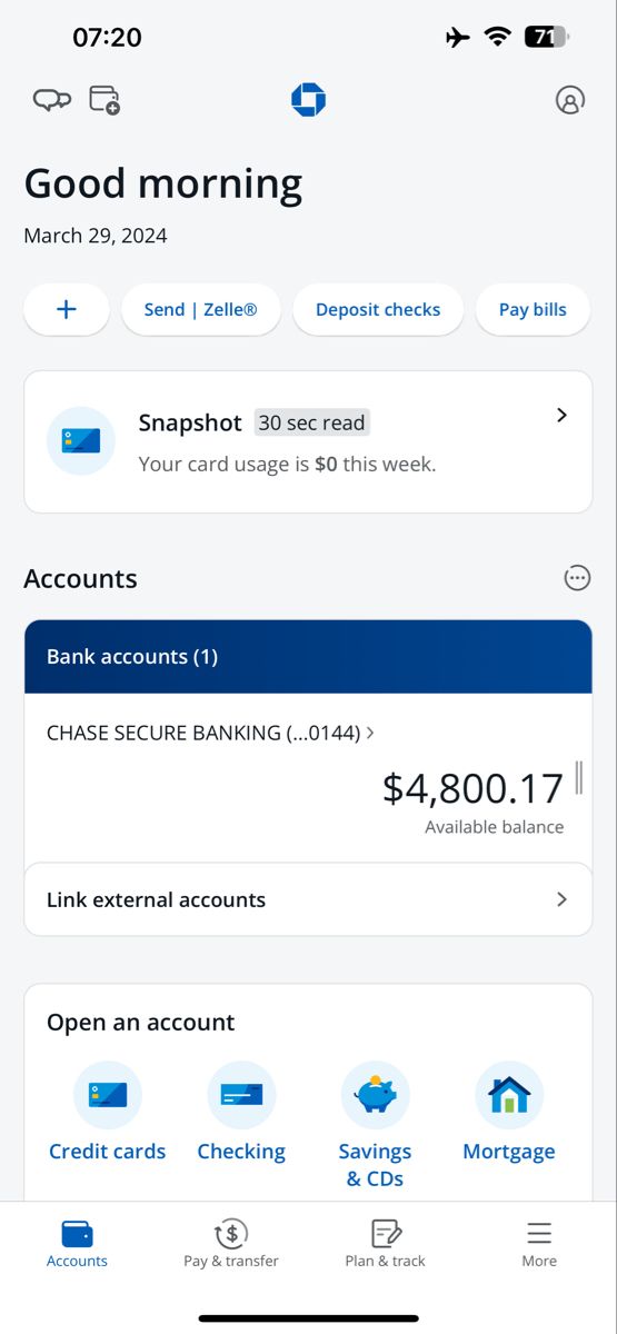 an iphone screen showing the account details for bank card balances and credit cards on it