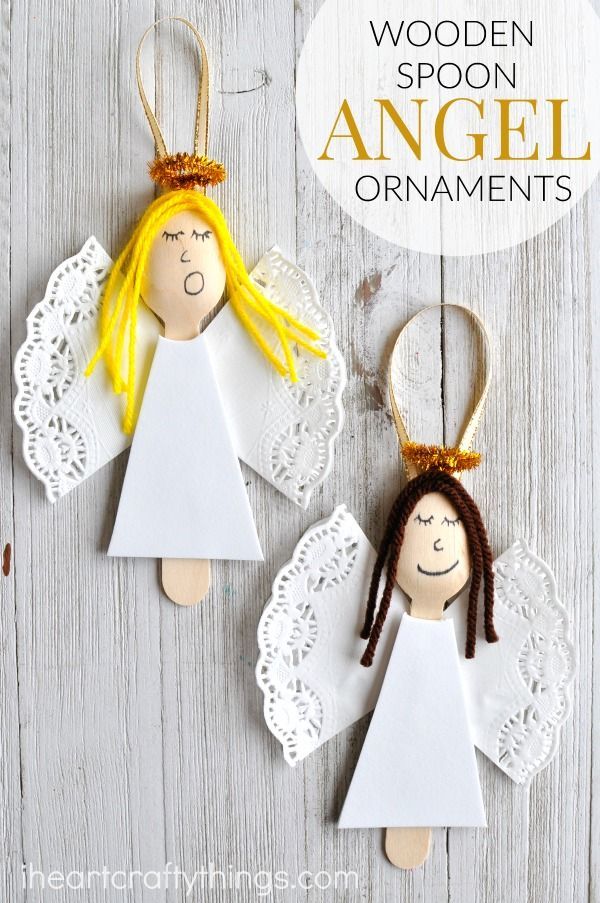 wooden spoon angel ornaments with text overlay