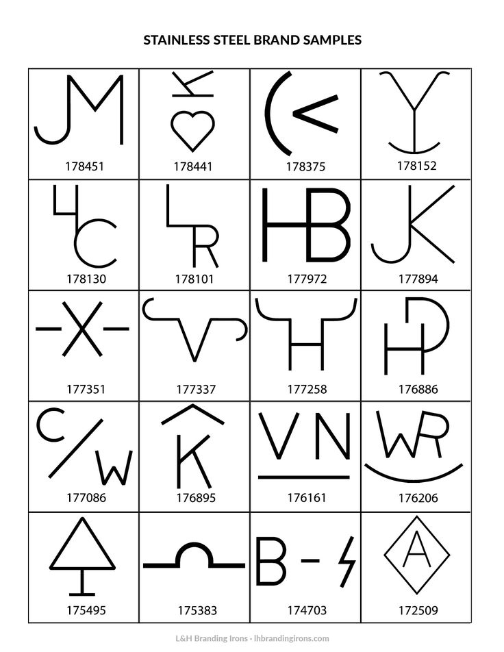 the alphabet and numbers are all written in black ink, with symbols on each side