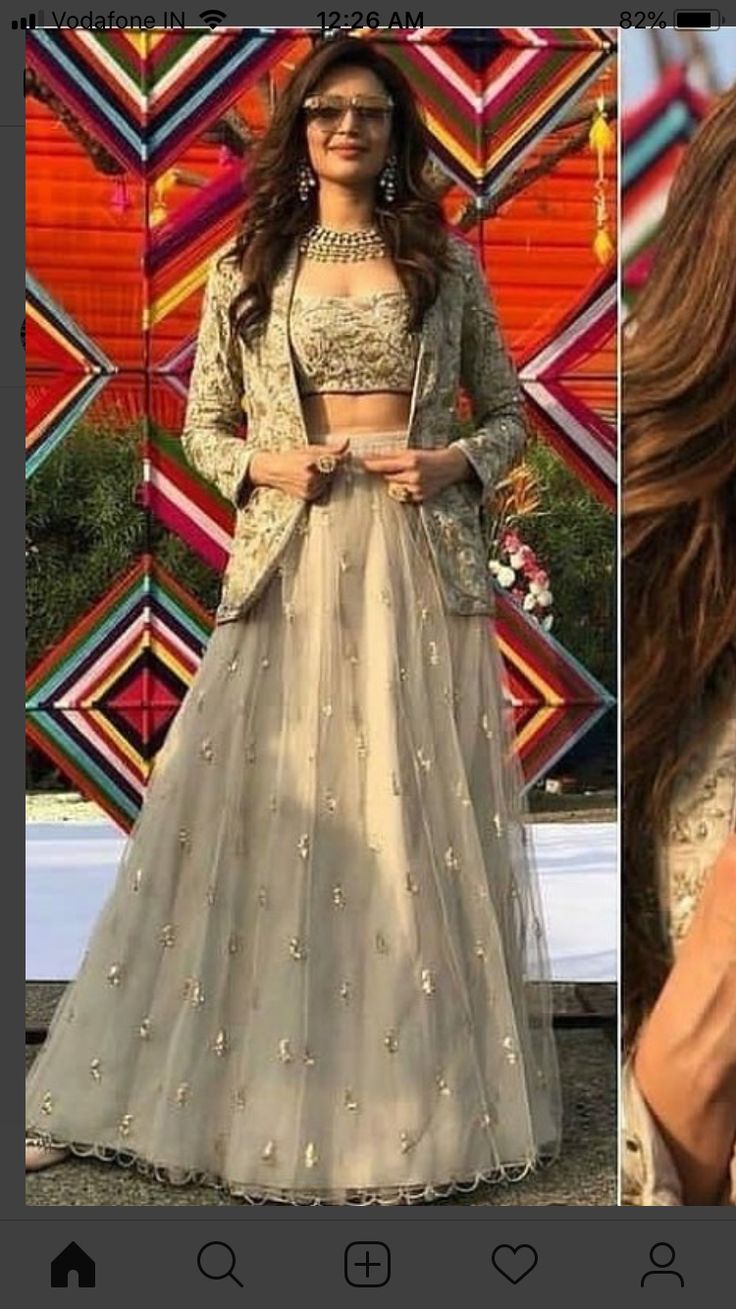 Sangeet Outfit Sisters, Dress For Bride Sister, Sangeet Outfit, Crop Top Lehenga, Function Dresses, Lehenga Designs Simple, Bride Sister, Indian Gowns Dresses, Indian Gowns