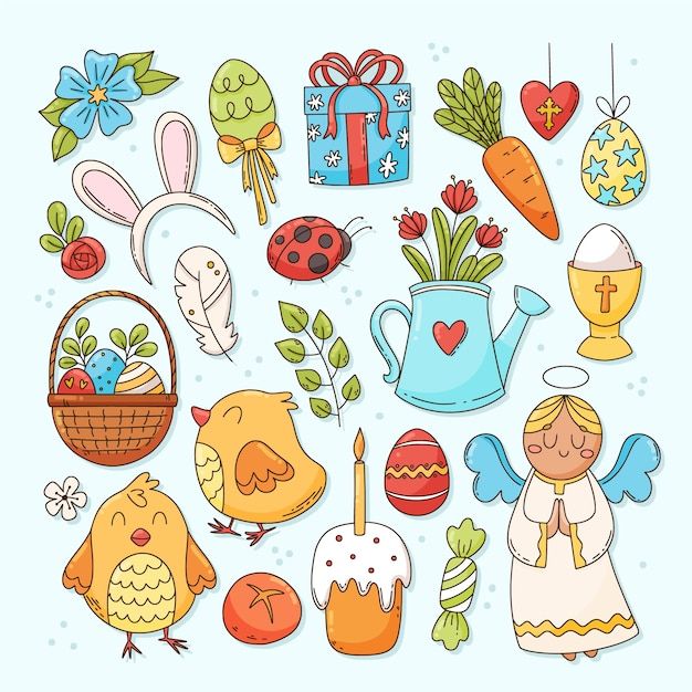 a bunch of different items that are in the shape of an easter bunny and chick