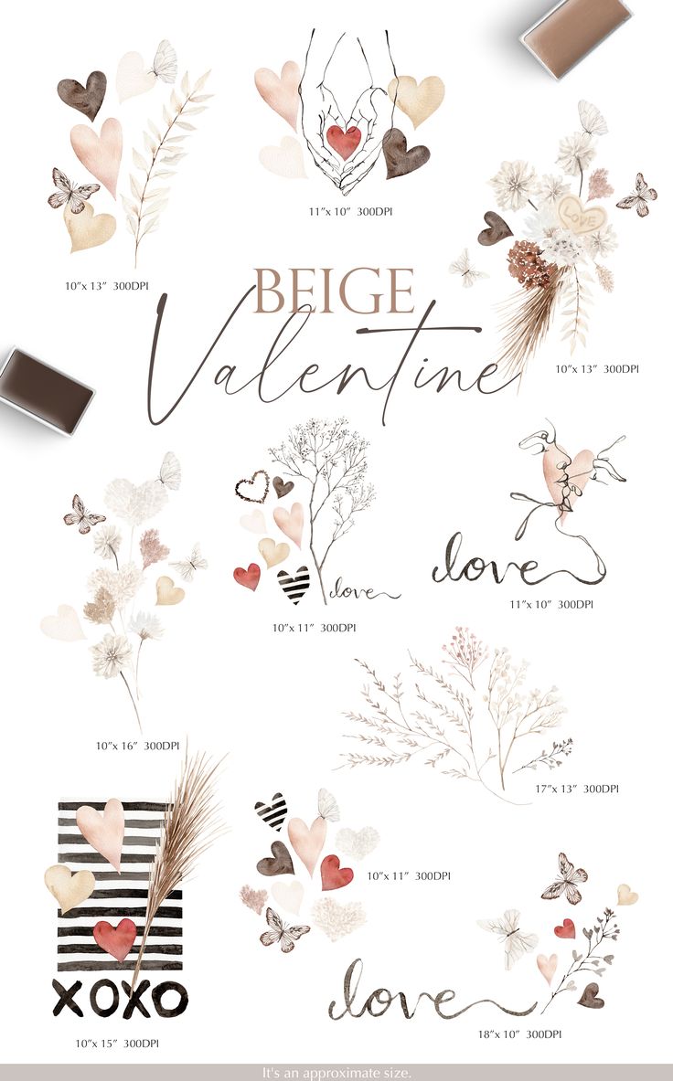 valentine's day poster with flowers, hearts and other things to write on it