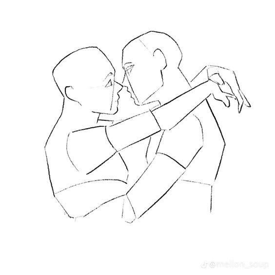 a drawing of two people hugging each other