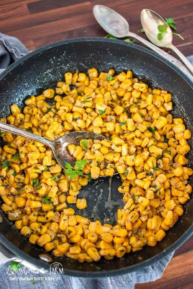 the best ever canned corn in a skillet