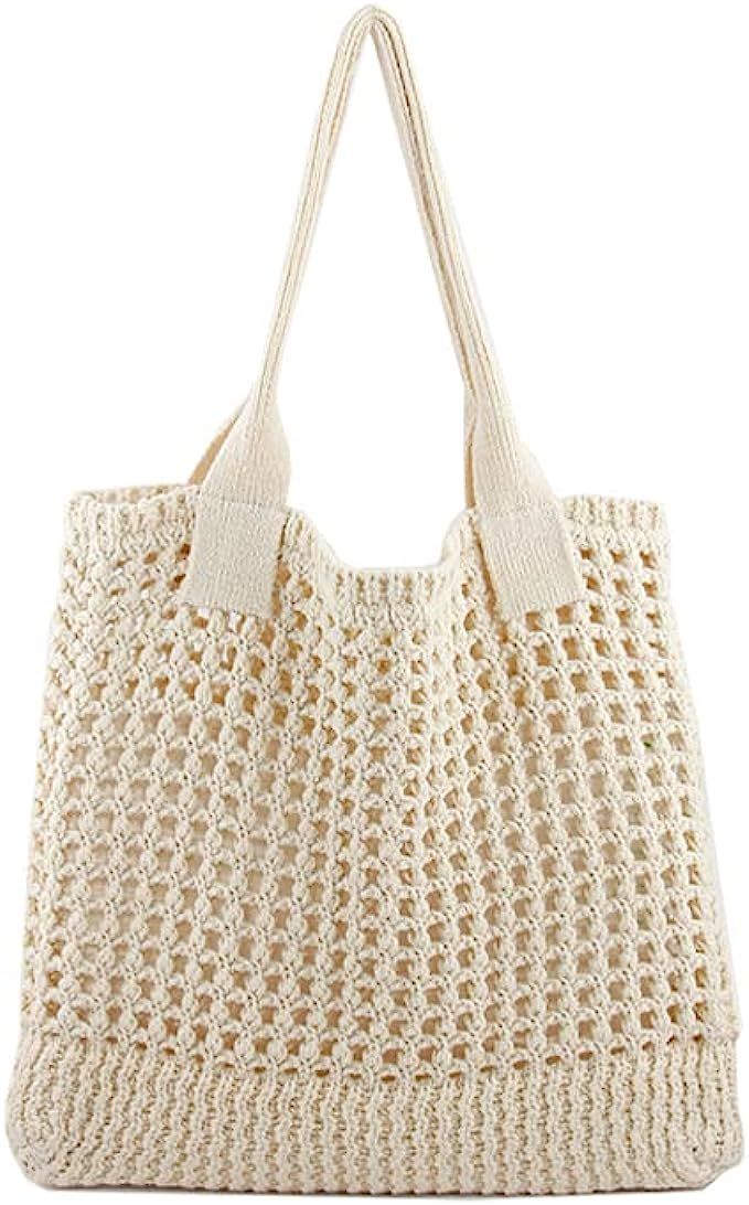 Aesthetic Crocheted Tote Beach Bag Neutral Bag, Crochet Beach Bags, Beach Crochet, Knit Bag, Tote Bag Aesthetic, Aesthetic Bags, Knitting Tote Bag, Bag Aesthetic, Crochet Clutch