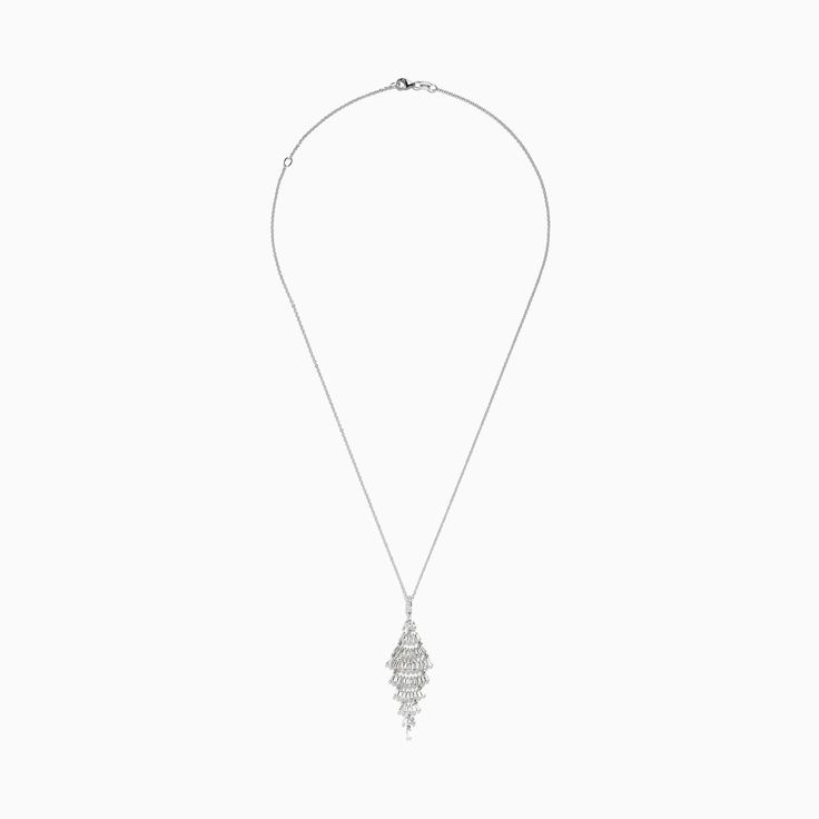 14K White Gold Diamond Fringe Pendant White Gold Diamonds, Gold Diamond, White Gold, Pendant, Gold, White