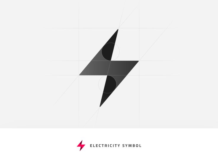 an electric symbol is shown in the middle of a white and black background with red accents